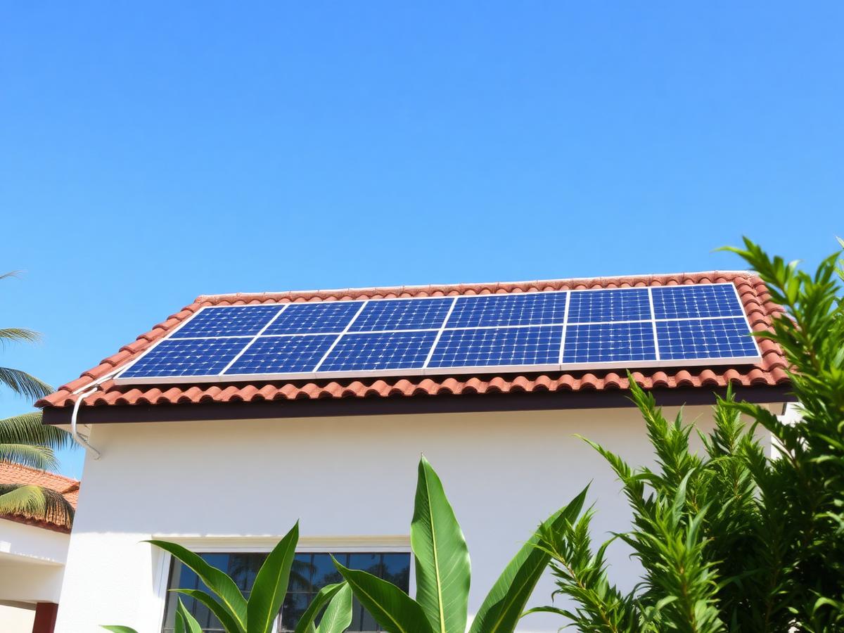 Residência com painéis solares